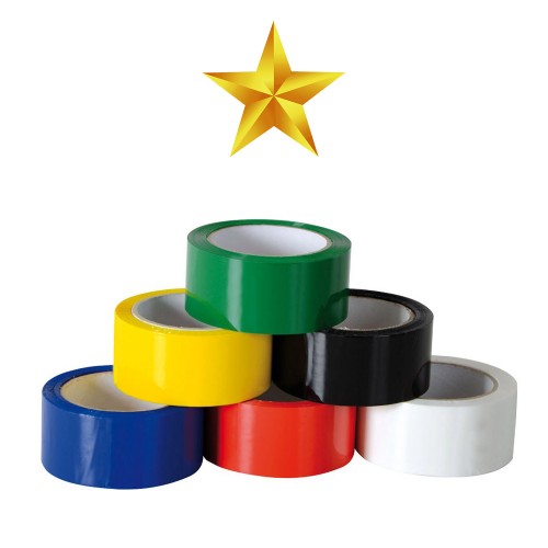 Polypropylene Value 25 Micron Packing Tape - Black/Blue/Green/Lilac/Orange/Pink/Red/Yellow - Box of 36