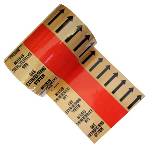 GAS EXTINGUISHING SYSTEM (Arrows) - Banded Pipe Identification (ID) Tape