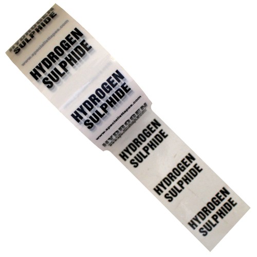 HYDROGEN SULPHIDE - White Printed Pipe Identification (ID) Tape