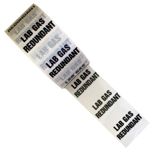 LAB GAS REDUNDANT - White Printed Pipe Identification (ID) Tape