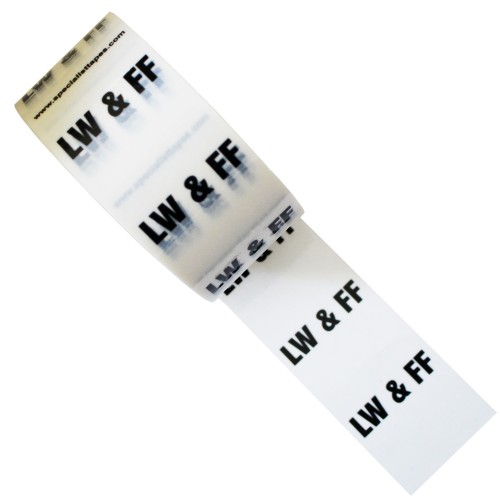 LW & FF - White Printed Pipe Identification (ID) Tape