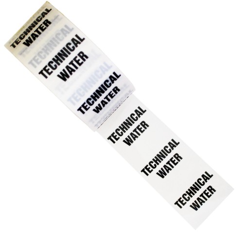 TECHNICAL WATER - White Printed Pipe Identification (ID) Tape