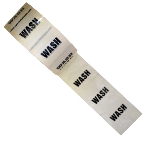 WASH - White Printed Pipe Identification (ID) Tape